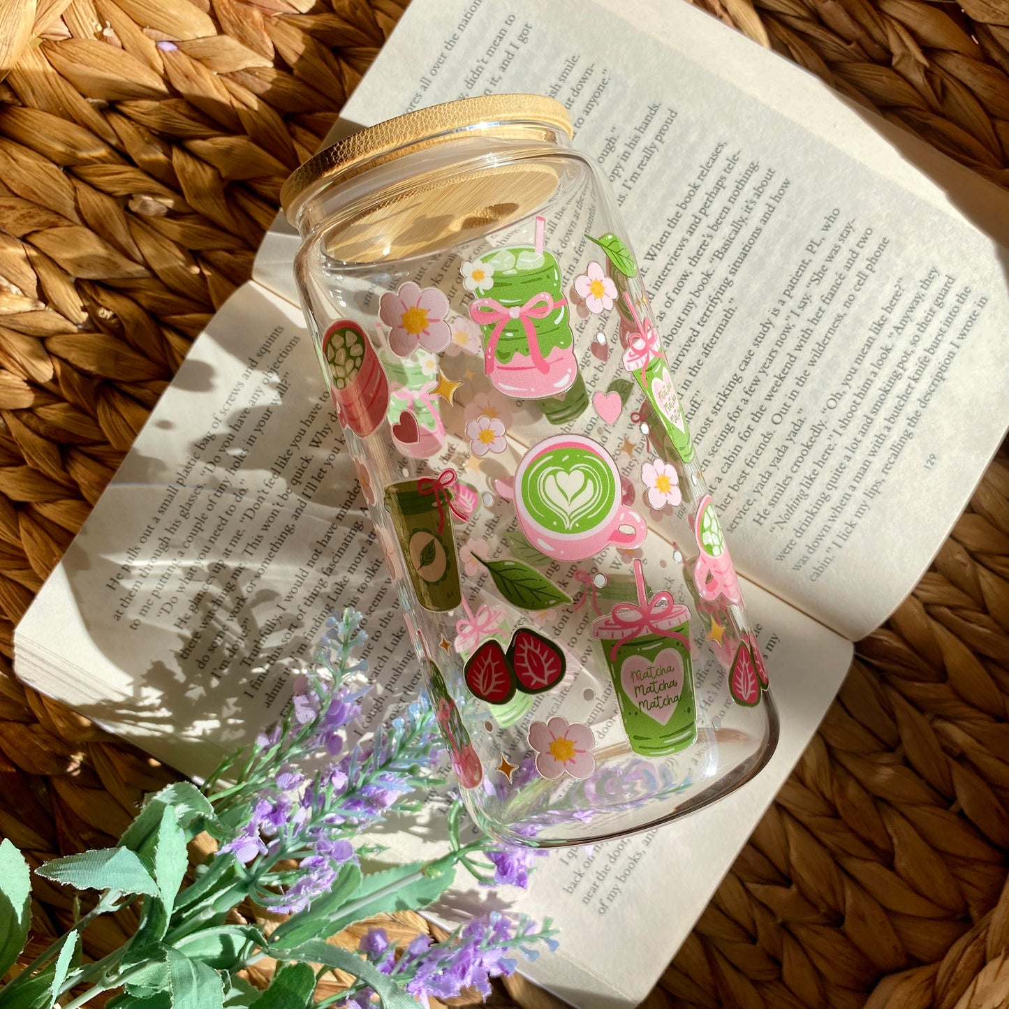 Matcha | Glass Cup | Handmade | Unique Gift | Iced Coffee | Matcha | Simple