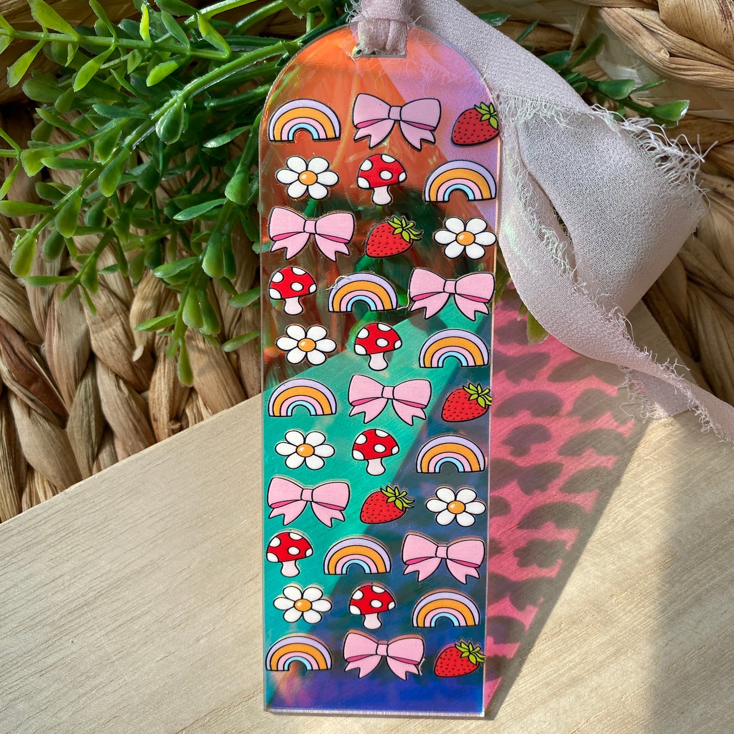 Bookmark - Strawberry Mushroom Rainbow Coquette