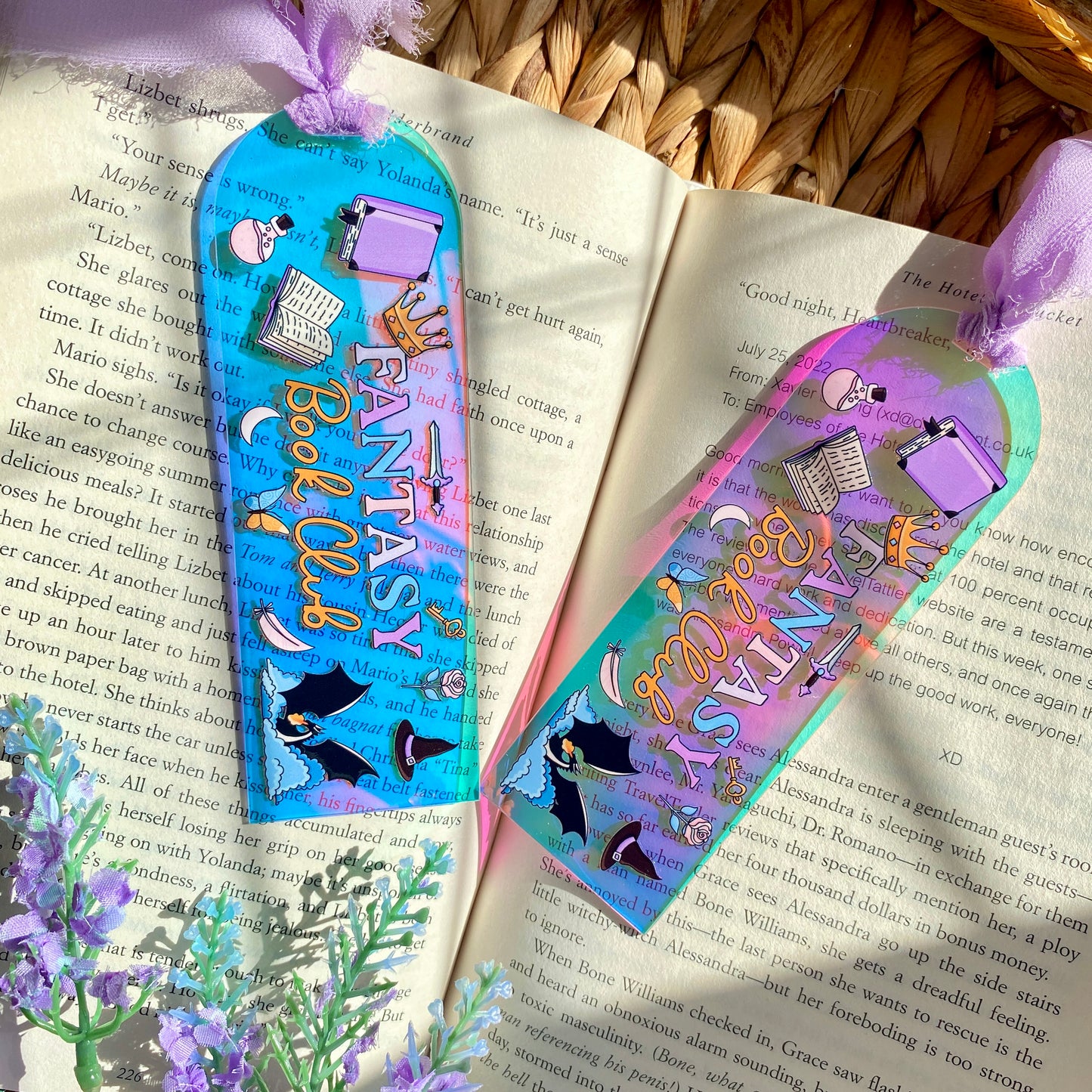Acrylic Iridescent Rainbow Halo Bookmarks | Bookmark | Unique Handmade Gift | Fantasy Book Club