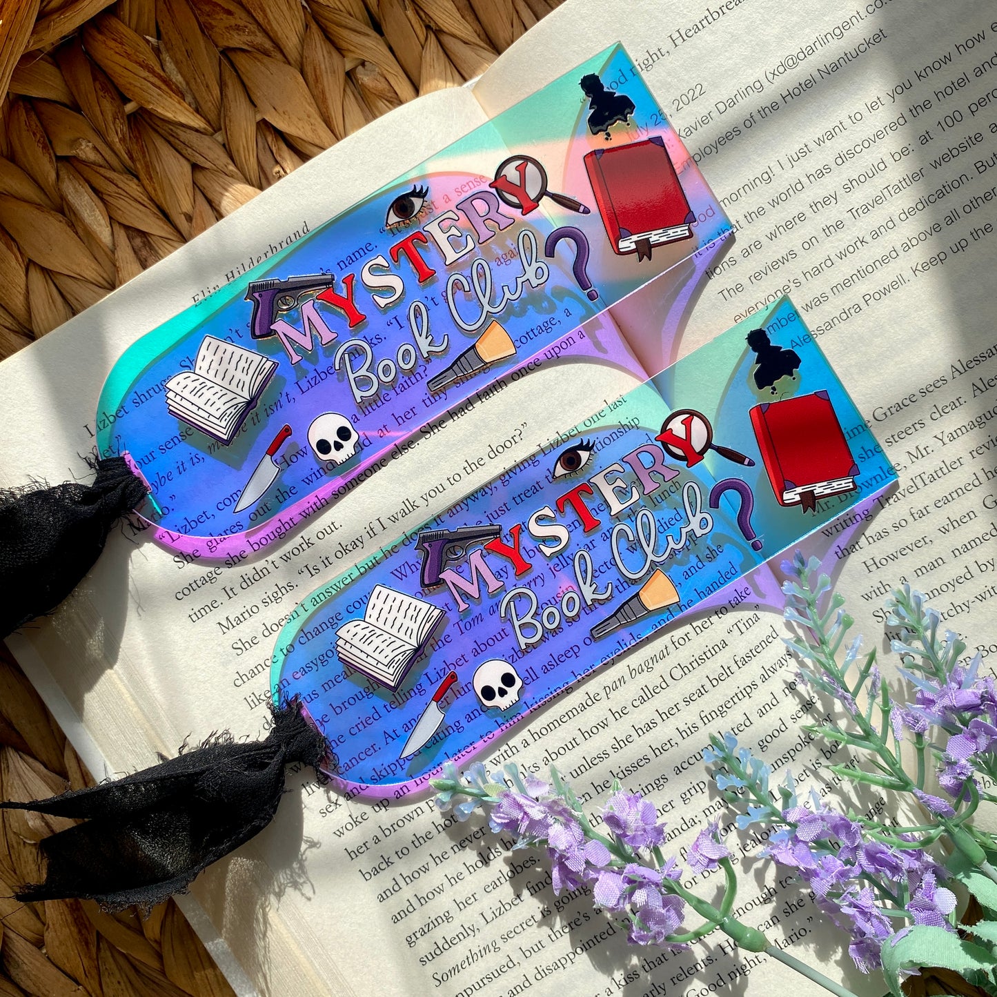 Acrylic Iridescent Rainbow Halo Bookmarks | Bookmark | Unique Handmade Gift | Mystery Book Club