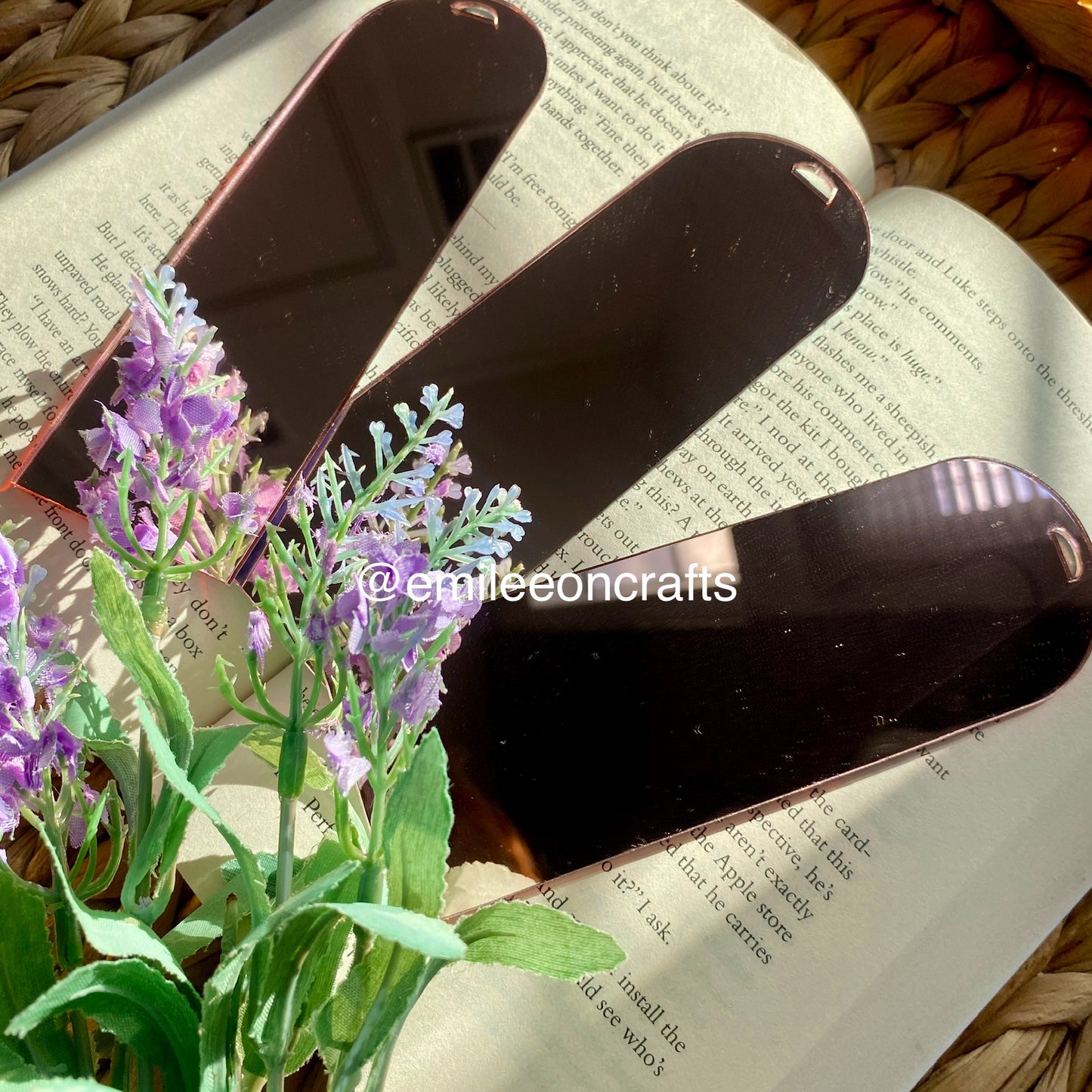 Rose gold Mirrored Acrylic Blank Bookmark