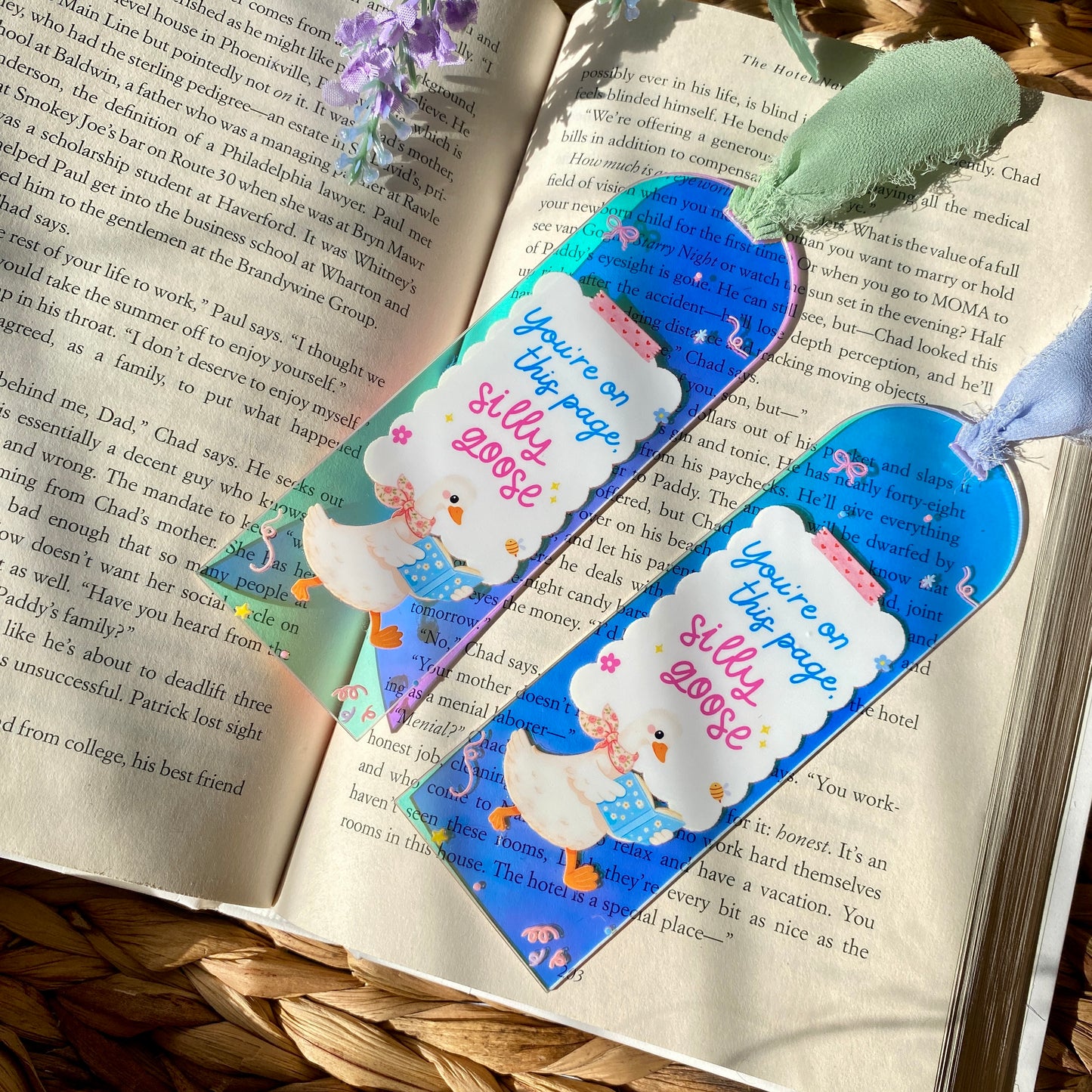 Acrylic Iridescent Rainbow Halo Bookmarks | Bookmark | Unique Handmade Gift | You’re on This Page Silly Goose