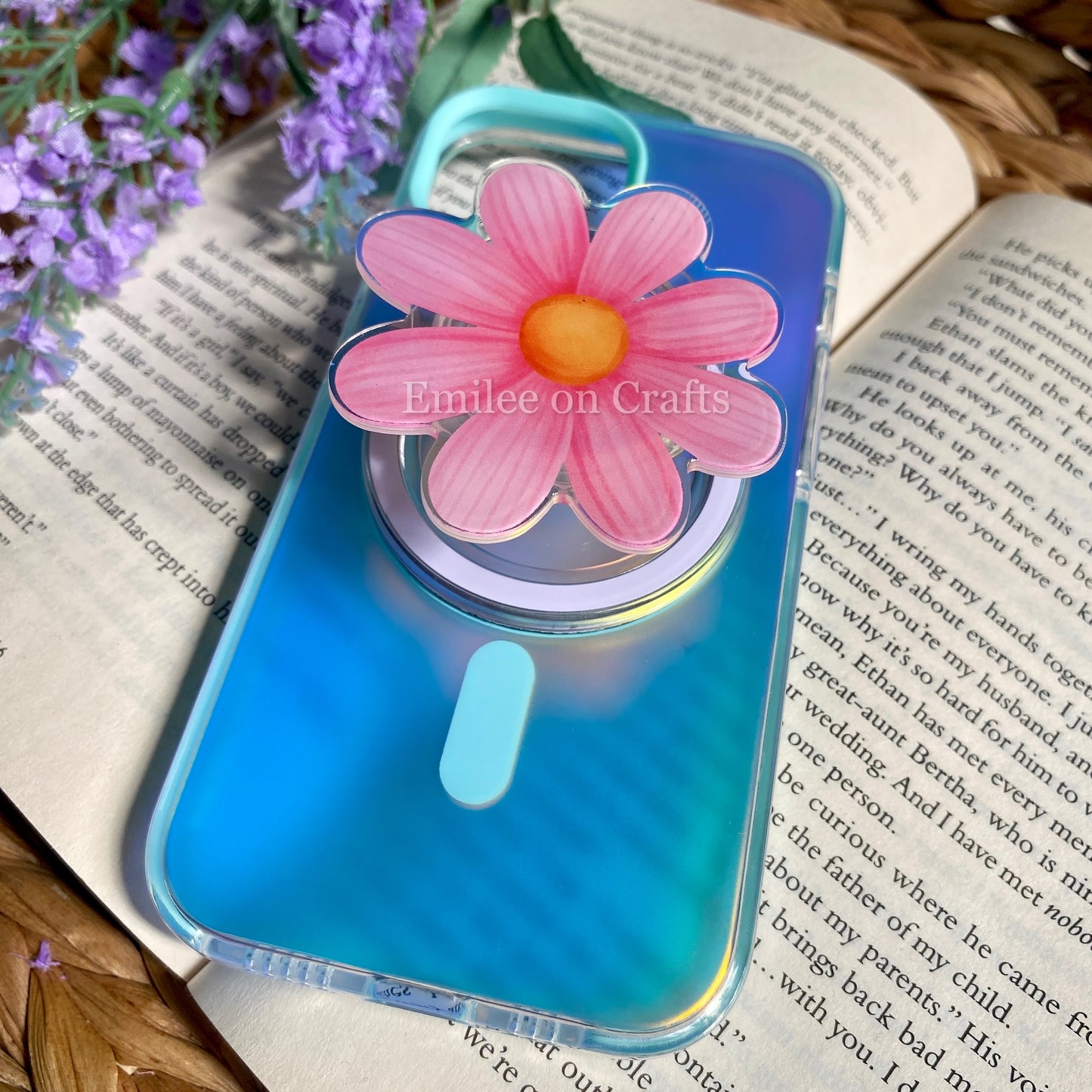 Pink flower Summer | Kindle E reader | MagSafe Grip | phone | kindle | tablet
