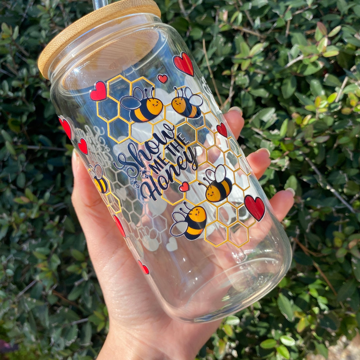 HK Kitty Winnie Glass libbey 16oz cup