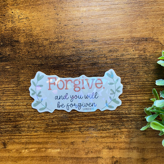 Vinyl Waterproof Stickers - Forgive