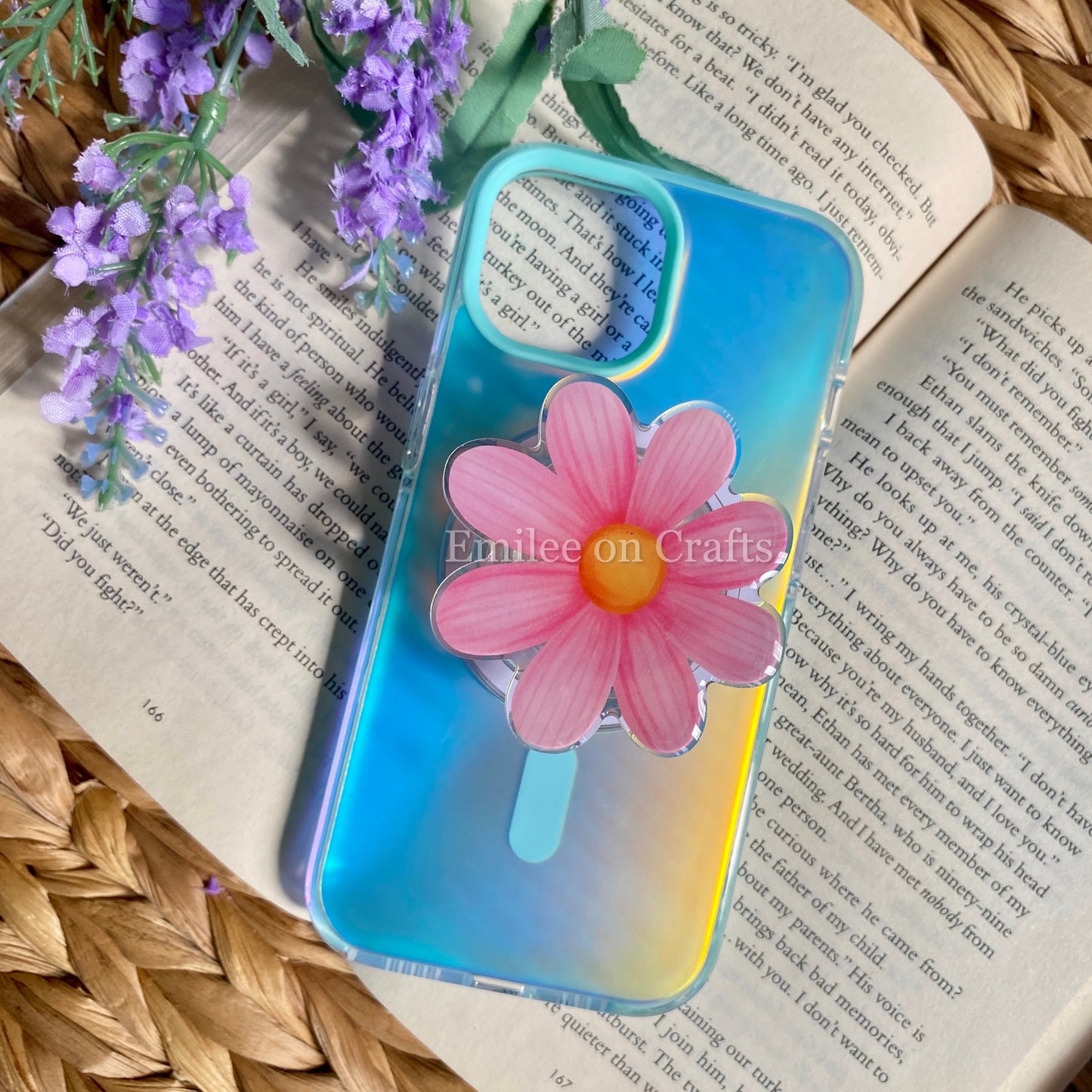 Pink flower Summer | Kindle E reader | MagSafe Grip | phone | kindle | tablet