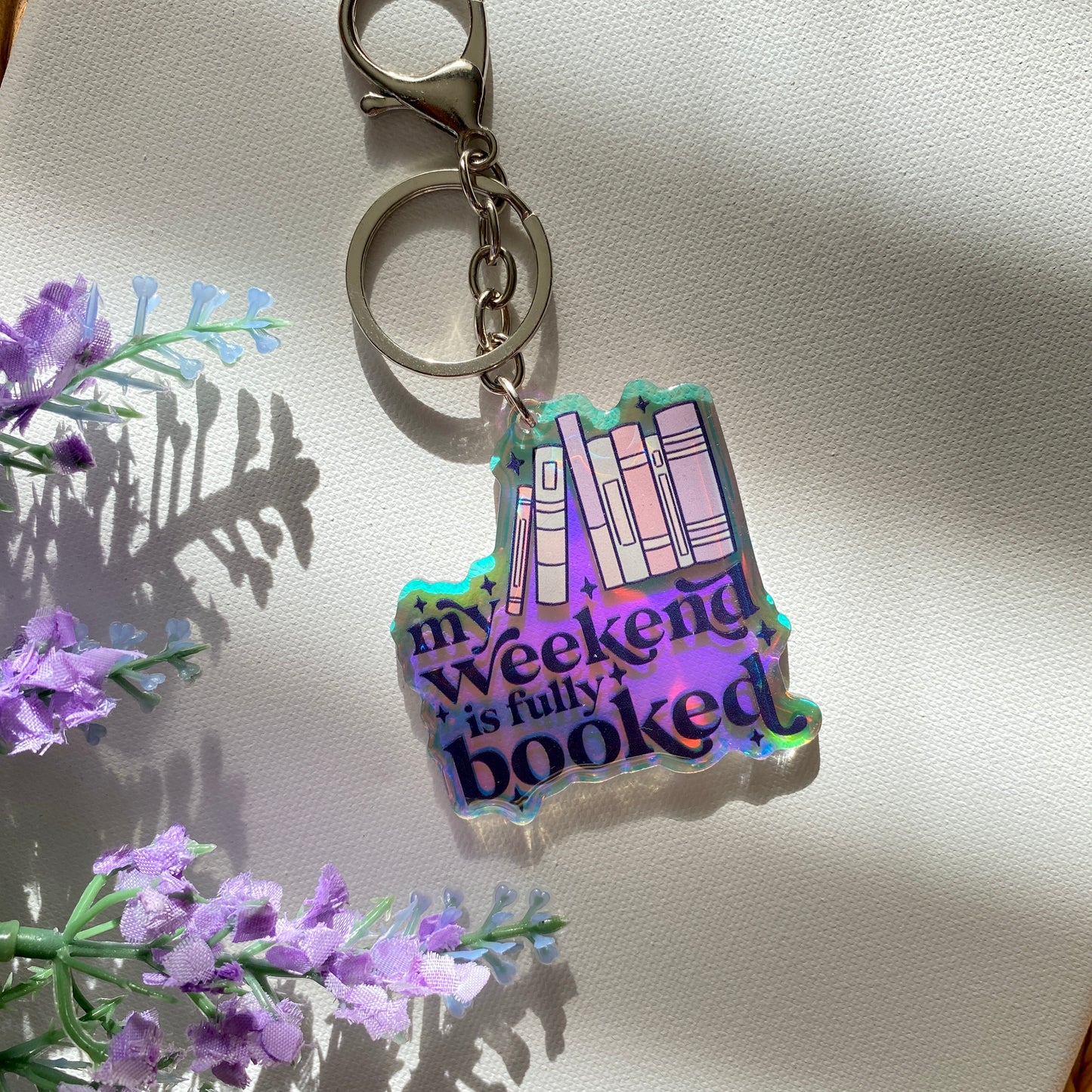 My weekend booked | Bookish | Books | Acrylic iridescent keychains | keychain