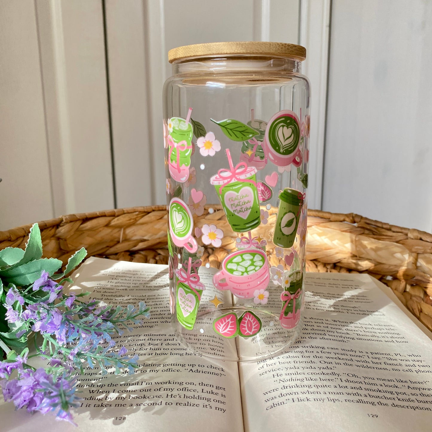 Matcha | Glass Cup | Handmade | Unique Gift | Iced Coffee | Matcha | Simple