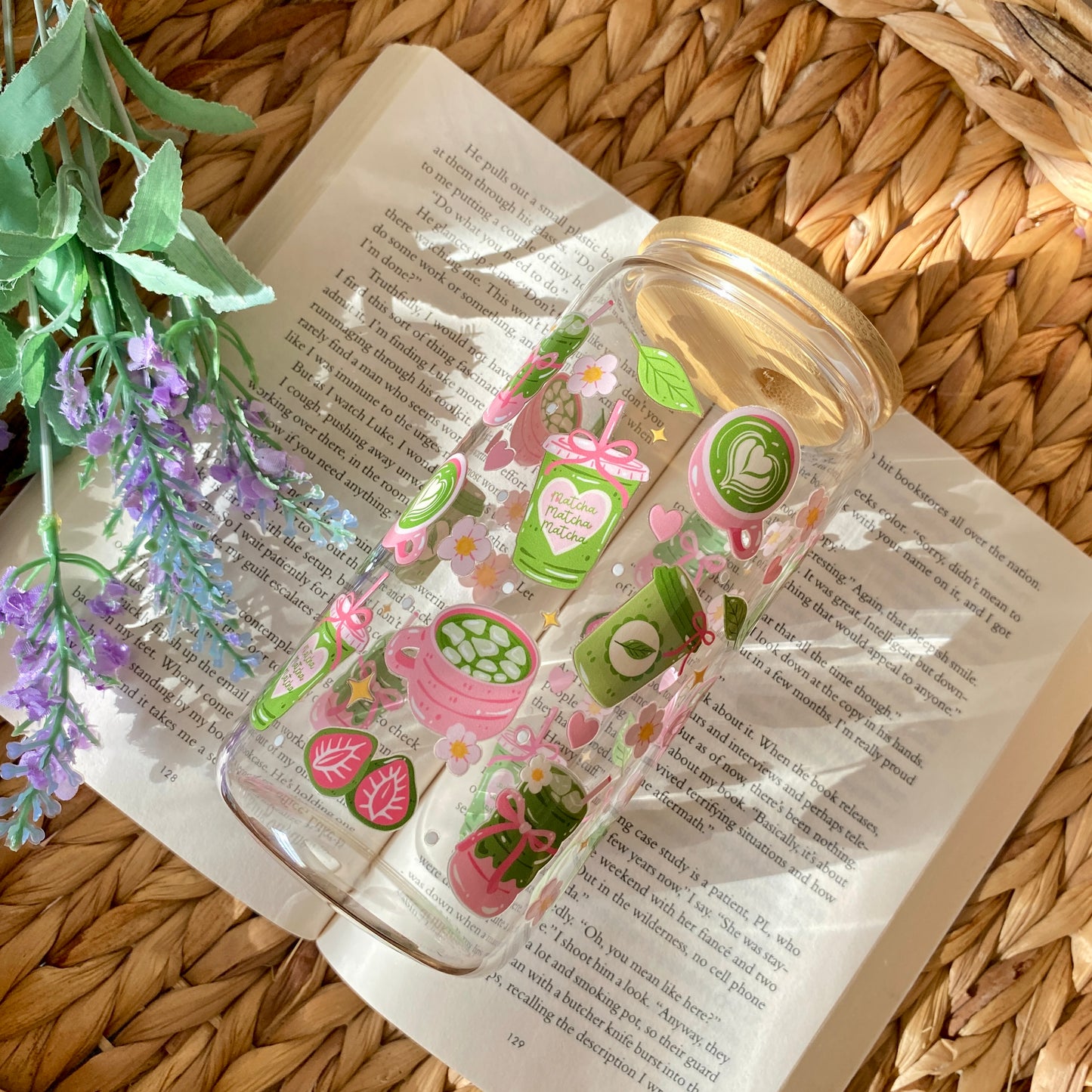 Matcha | Glass Cup | Handmade | Unique Gift | Iced Coffee | Matcha | Simple