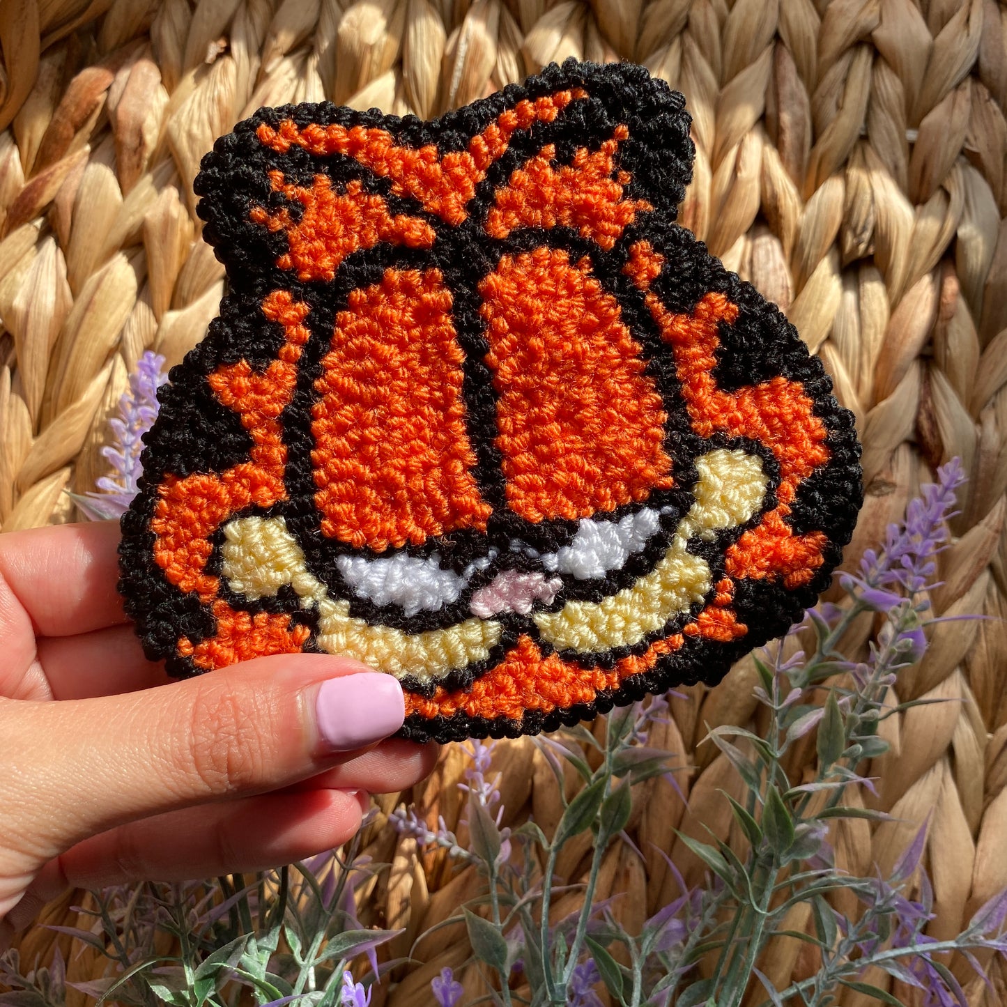 Garfield Handmade punch needle mug rug coaster