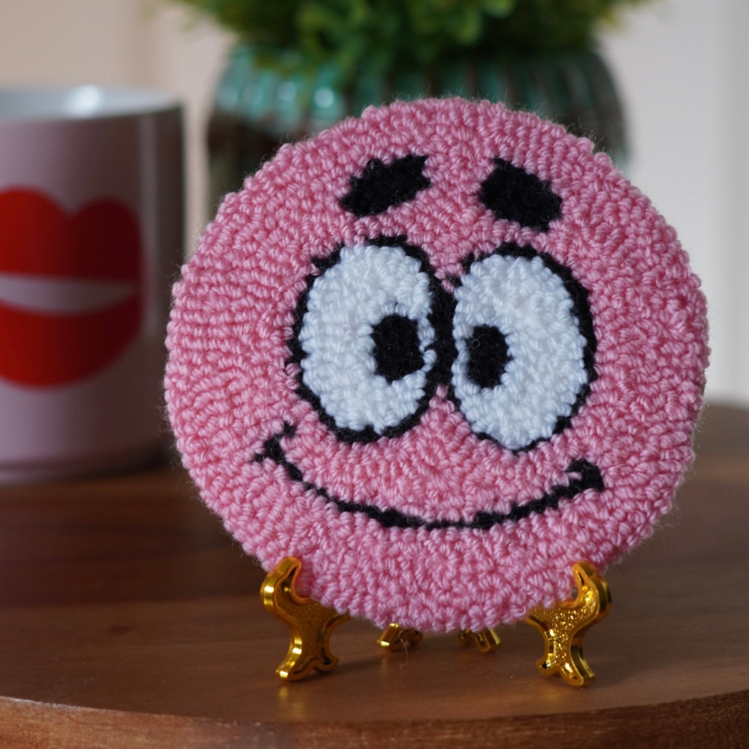 Patrick Star Handmade punch needle mug rug coaster