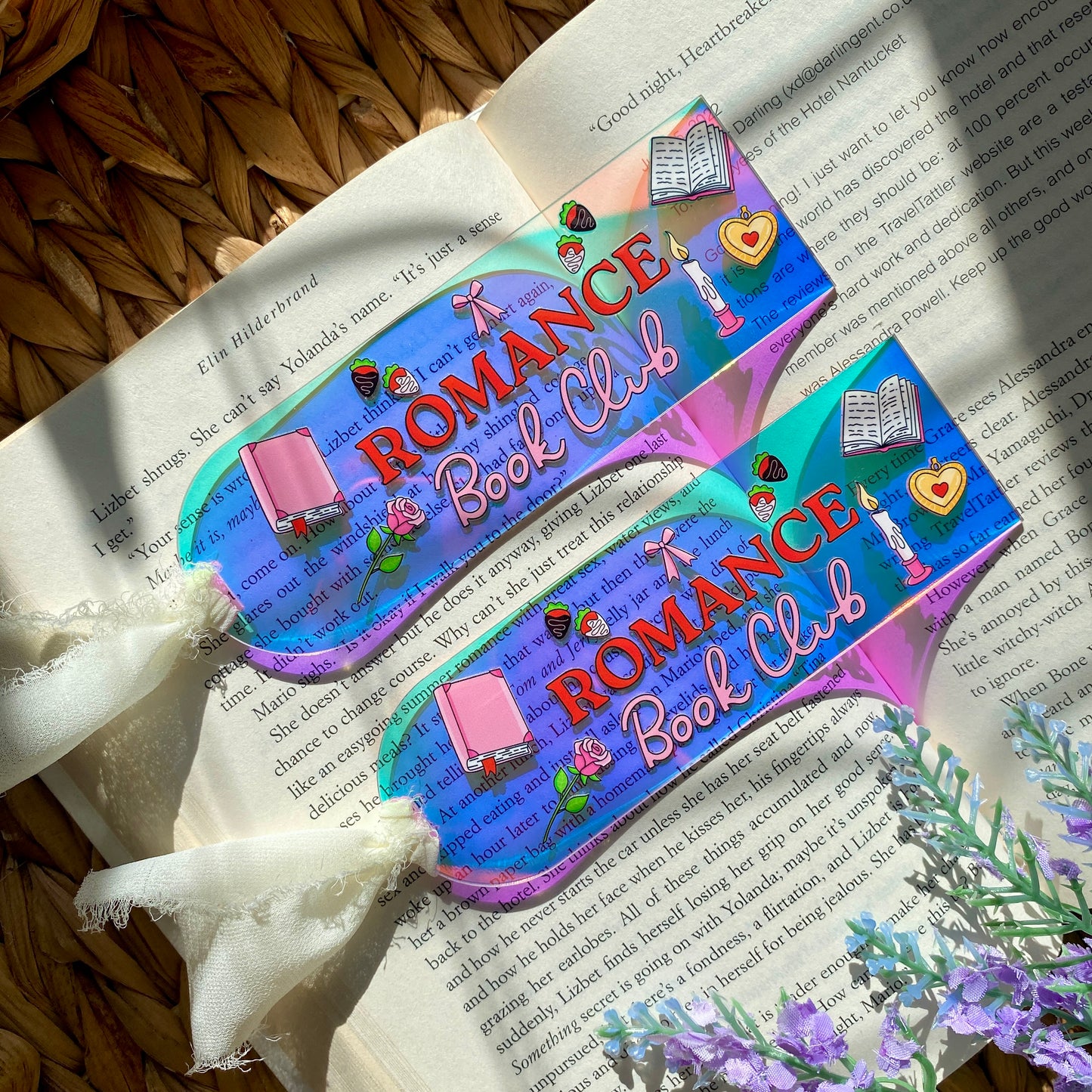 Acrylic Iridescent Rainbow Halo Bookmarks | Bookmark | Unique Handmade Gift | Romance Book Club