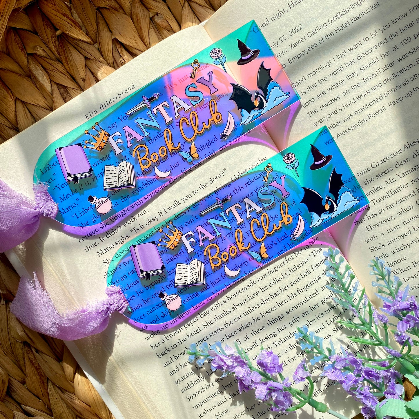 Acrylic Iridescent Rainbow Halo Bookmarks | Bookmark | Unique Handmade Gift | Fantasy Book Club