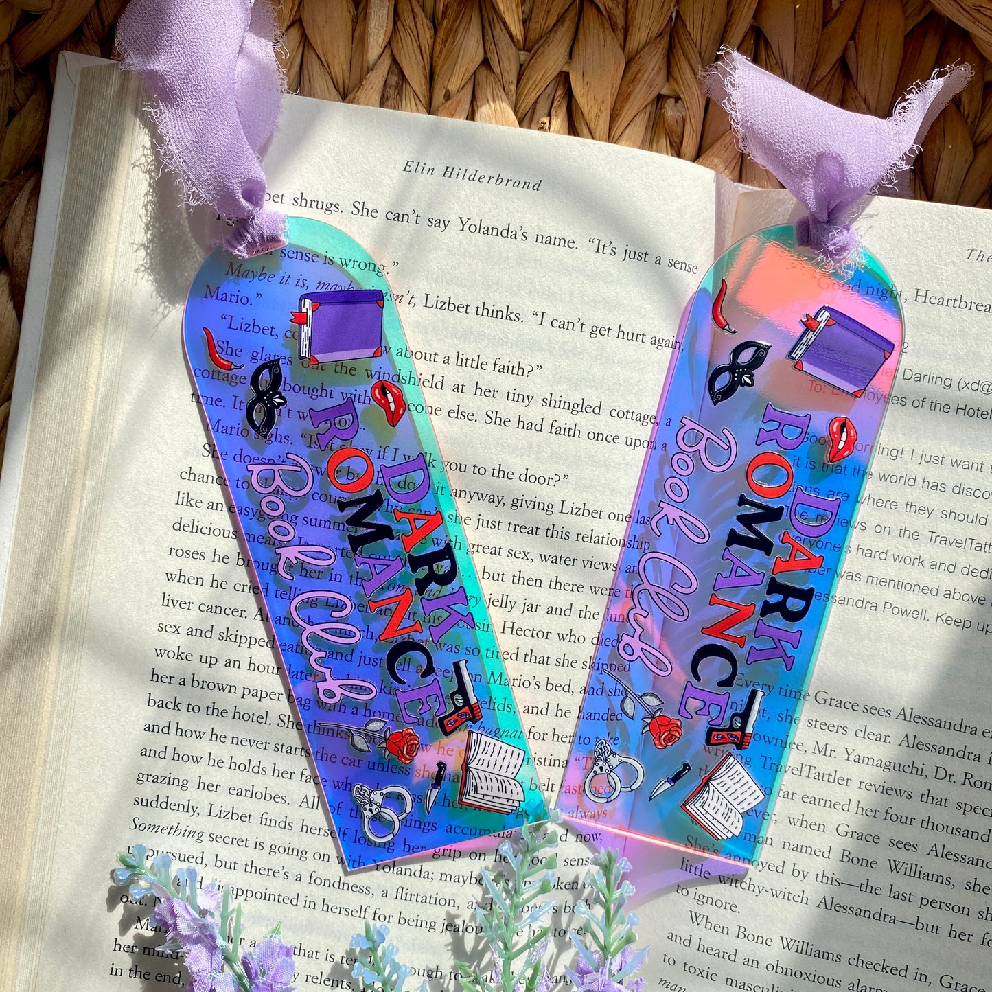 Acrylic Iridescent Rainbow Halo Bookmarks | Bookmark | Unique Handmade Gift | Dark Romance Book Club