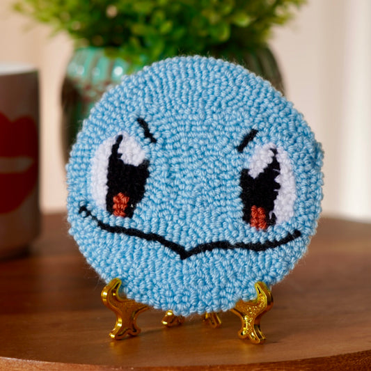 SQUIRTLE Handmade punch needle mug rug coaster