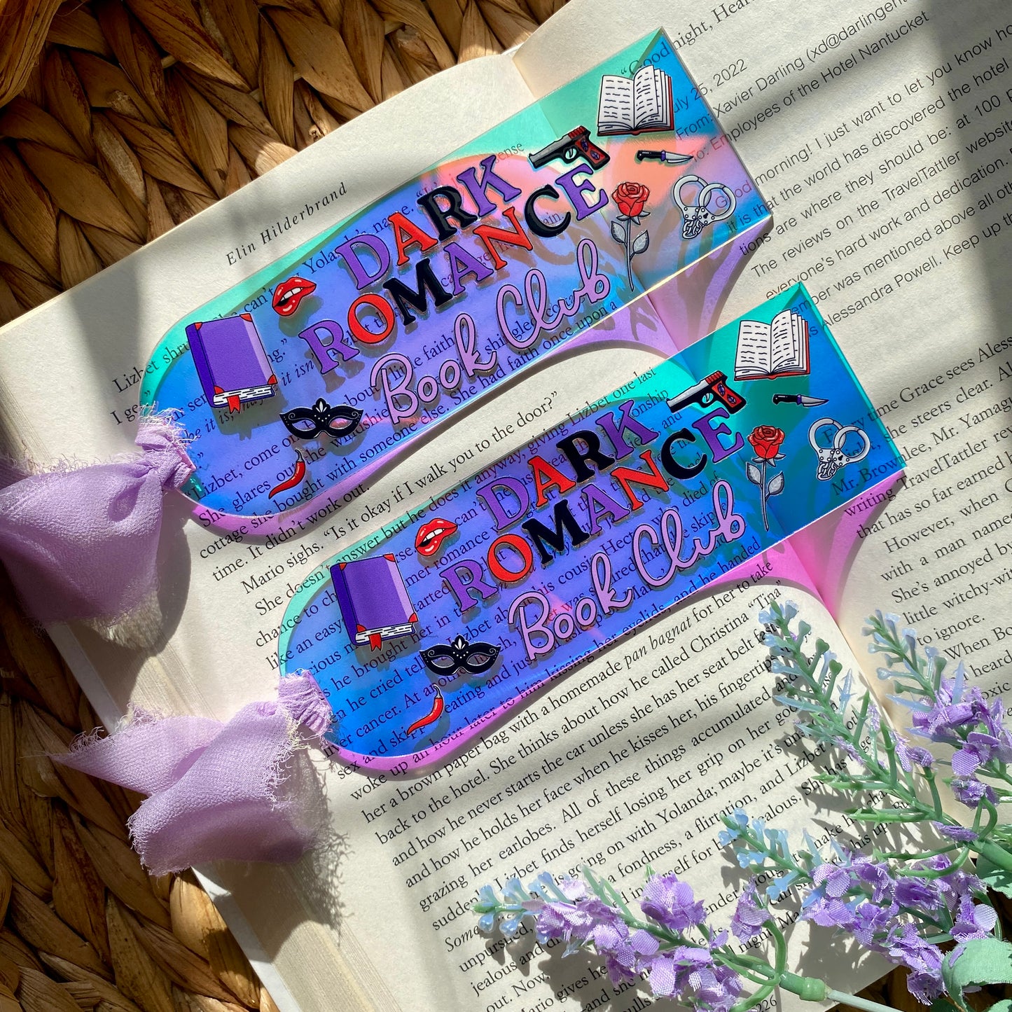 Acrylic Iridescent Rainbow Halo Bookmarks | Bookmark | Unique Handmade Gift | Dark Romance Book Club