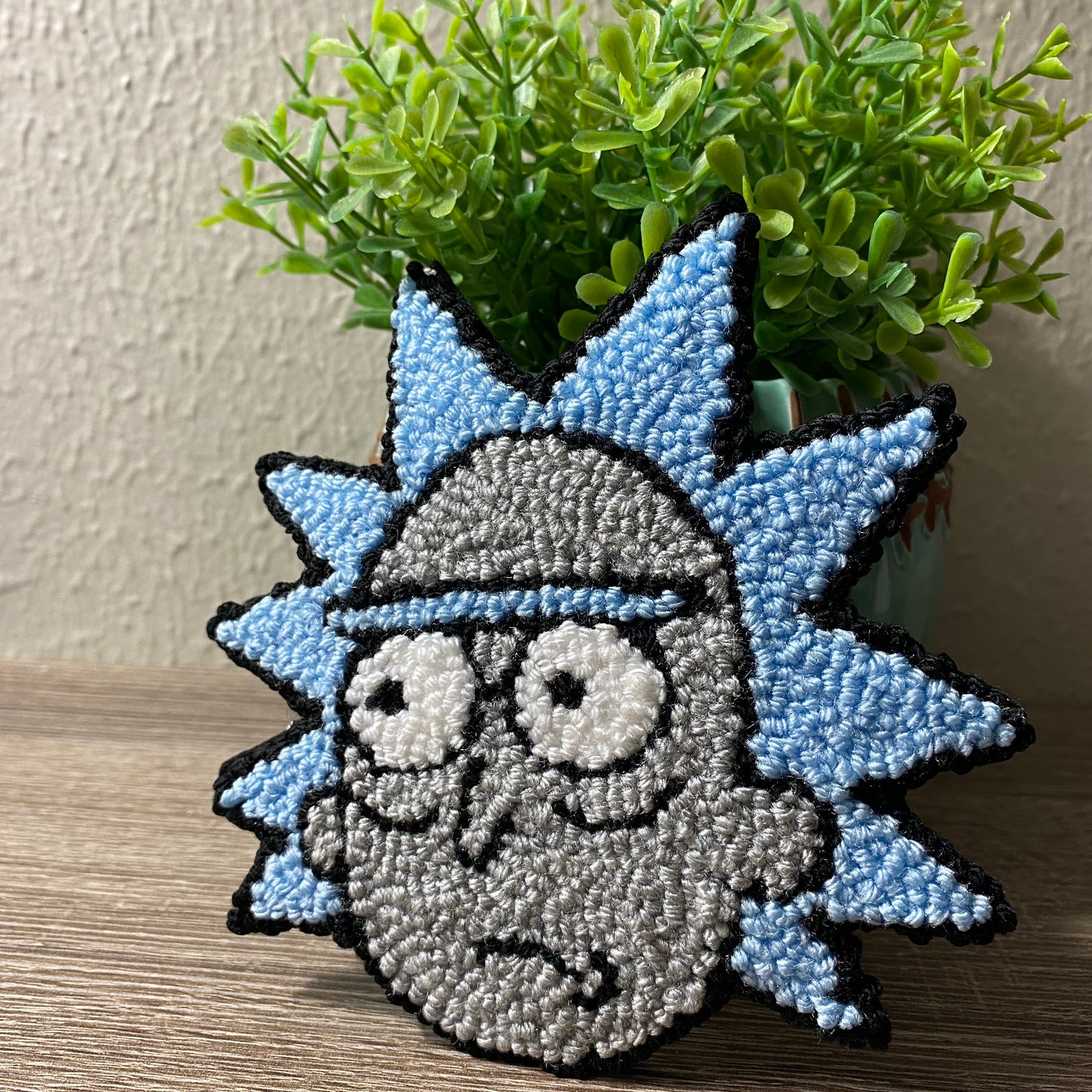 Rick and Morty Handmade punch needle mug rug coaster | Hand Tufted