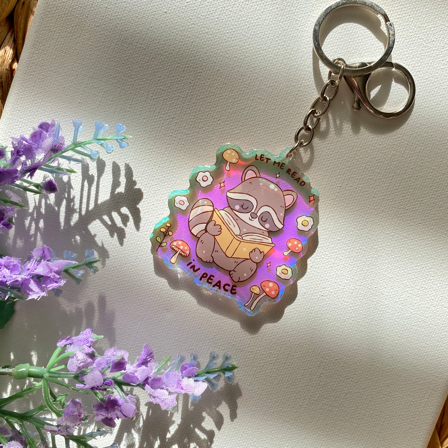 Read in Peace | Bookish | Books | Acrylic iridescent keychains | keychain