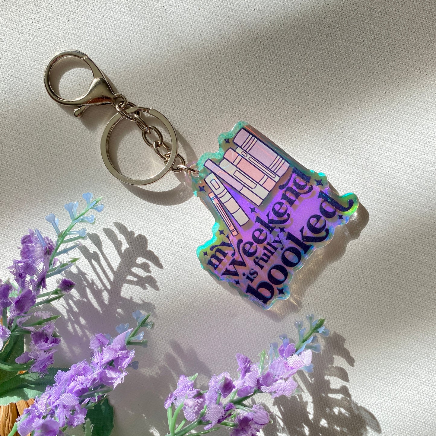 My weekend booked | Bookish | Books | Acrylic iridescent keychains | keychain