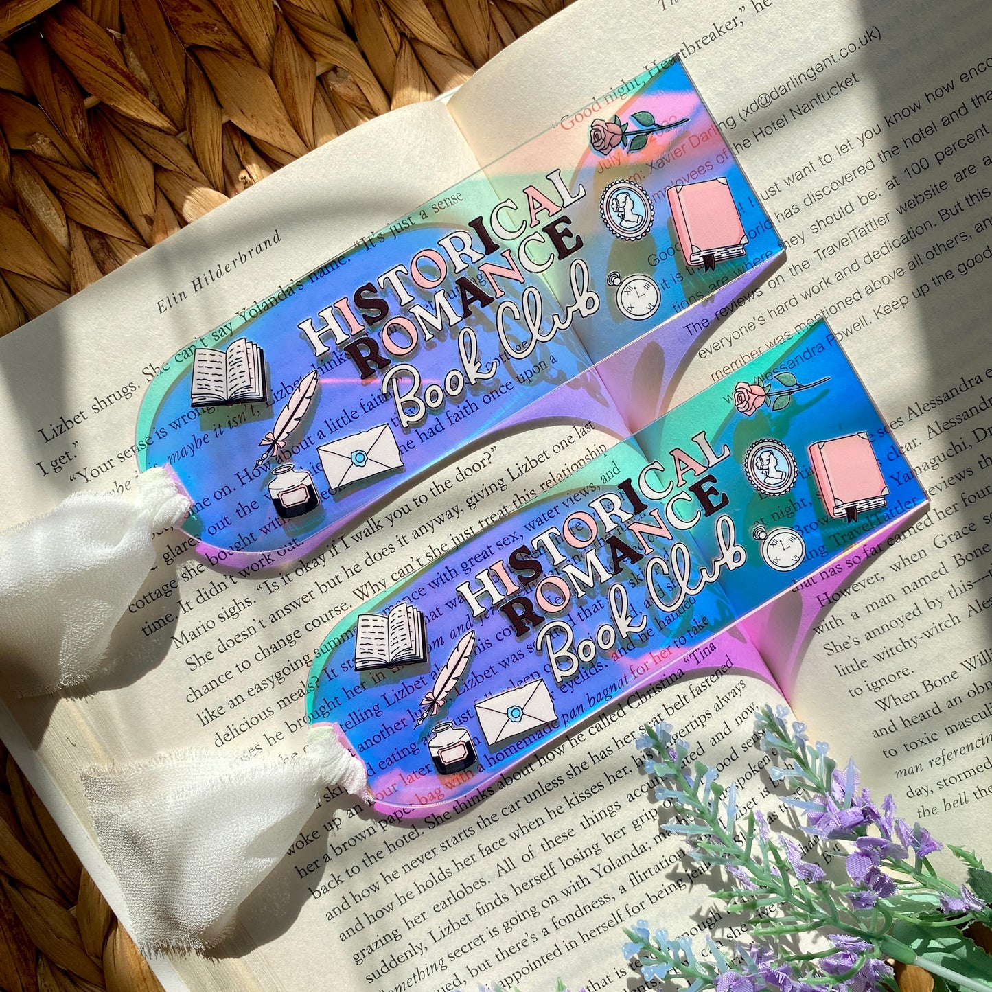Acrylic Iridescent Rainbow Halo Bookmarks | Bookmark | Unique Handmade Gift | Historical Romance Book Club
