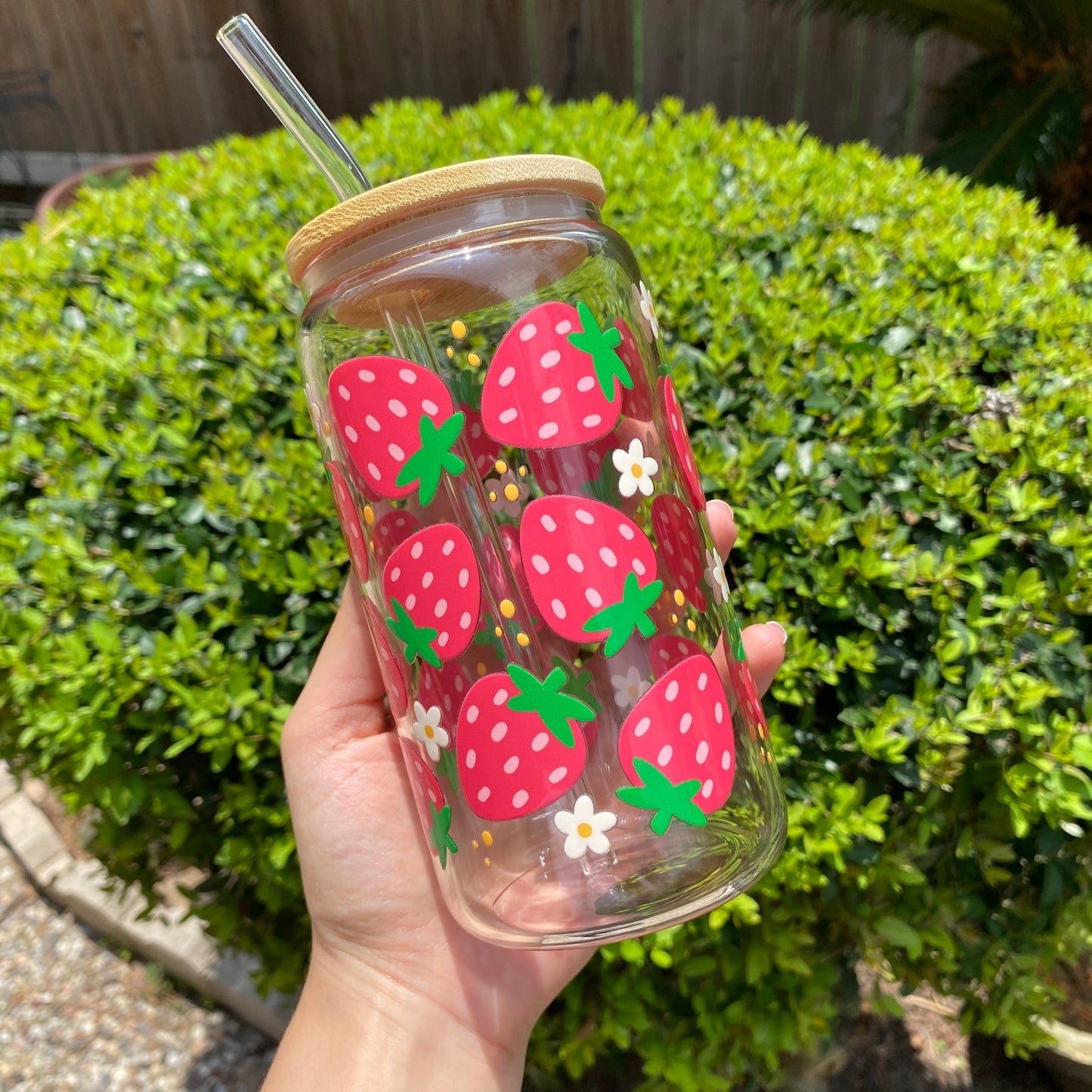 Cute Strawberry Strawberries Coffee Glass libbey 16oz cup