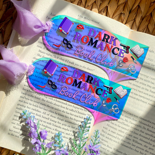 Acrylic Iridescent Rainbow Halo Bookmarks | Bookmark | Unique Handmade Gift | Dark Romance Book Club