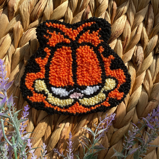 Garfield Handmade punch needle mug rug coaster