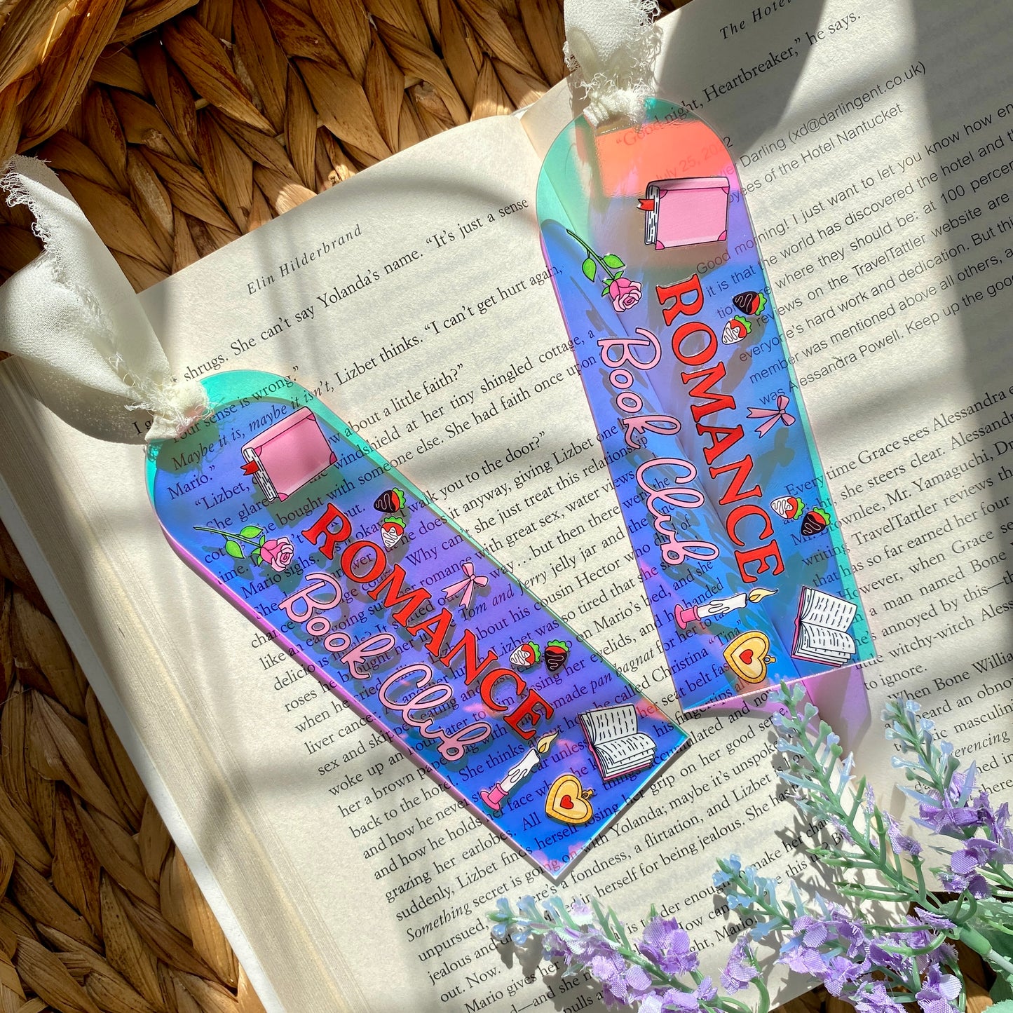 Acrylic Iridescent Rainbow Halo Bookmarks | Bookmark | Unique Handmade Gift | Romance Book Club