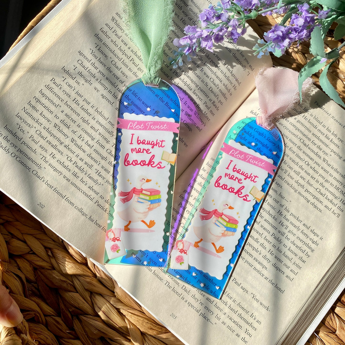 Acrylic Iridescent Rainbow Halo Bookmarks | Bookmark | Unique Handmade Gift | Silly Goose I Bought More Books