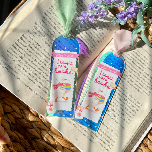 Acrylic Iridescent Rainbow Halo Bookmarks | Bookmark | Unique Handmade Gift | Silly Goose I Bought More Books