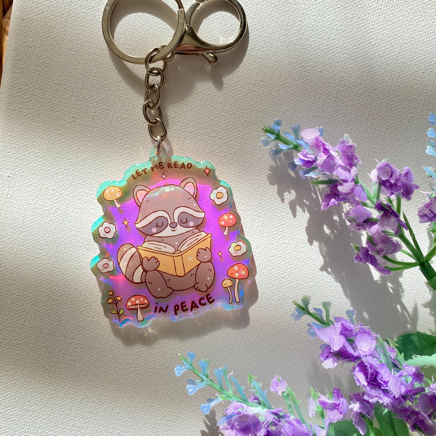 Read in Peace | Bookish | Books | Acrylic iridescent keychains | keychain