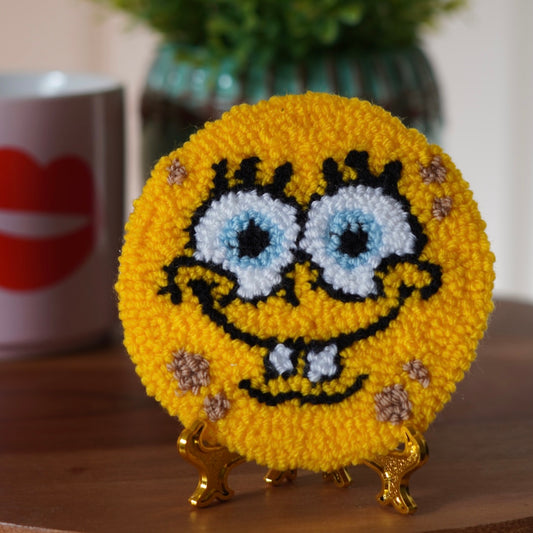 SpongeBob Handmade punch needle mug rug coaster