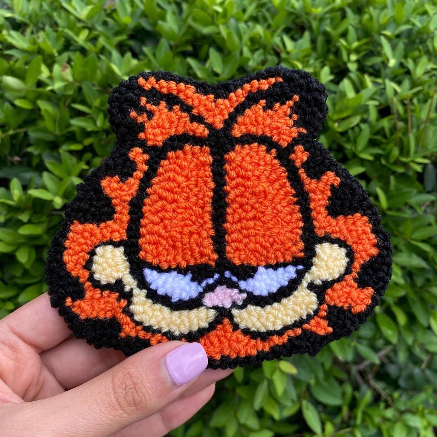 Garfield Handmade punch needle mug rug coaster