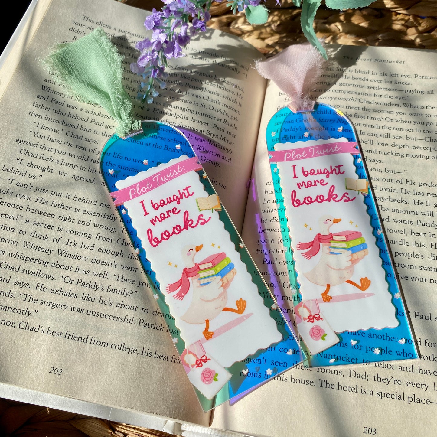 Acrylic Iridescent Rainbow Halo Bookmarks | Bookmark | Unique Handmade Gift | Silly Goose I Bought More Books