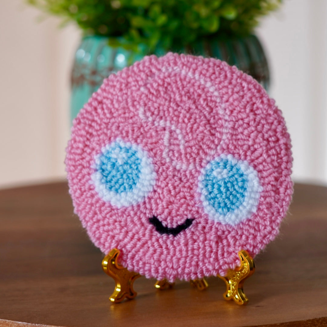 JIGGLYPUFF Handmade punch needle mug rug coaster