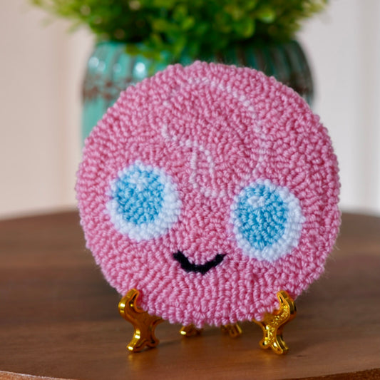 JIGGLYPUFF Handmade punch needle mug rug coaster