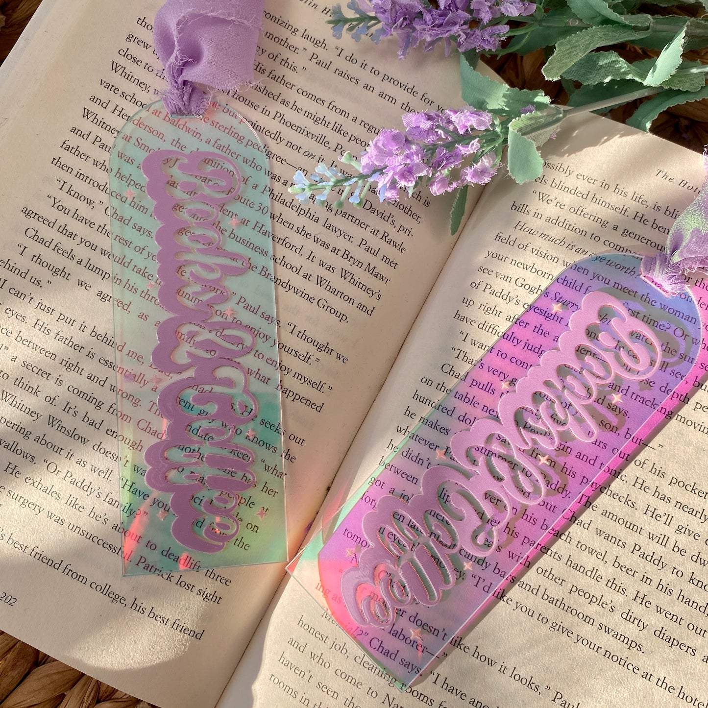 Acrylic Bow Book Bookmarks | Bookmark | Unique Handmade Gift | Books & Coffee